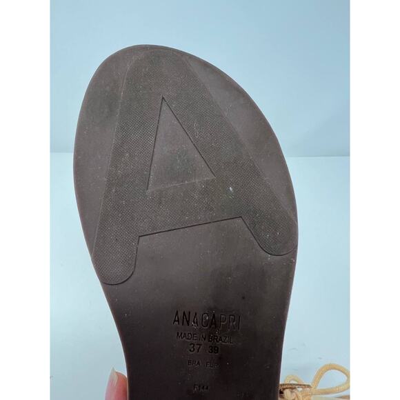 Ana Capri Women's Gladiator Metallic Gold Sandals Flats Size 37 US 6.5 - Picture 13 of 13